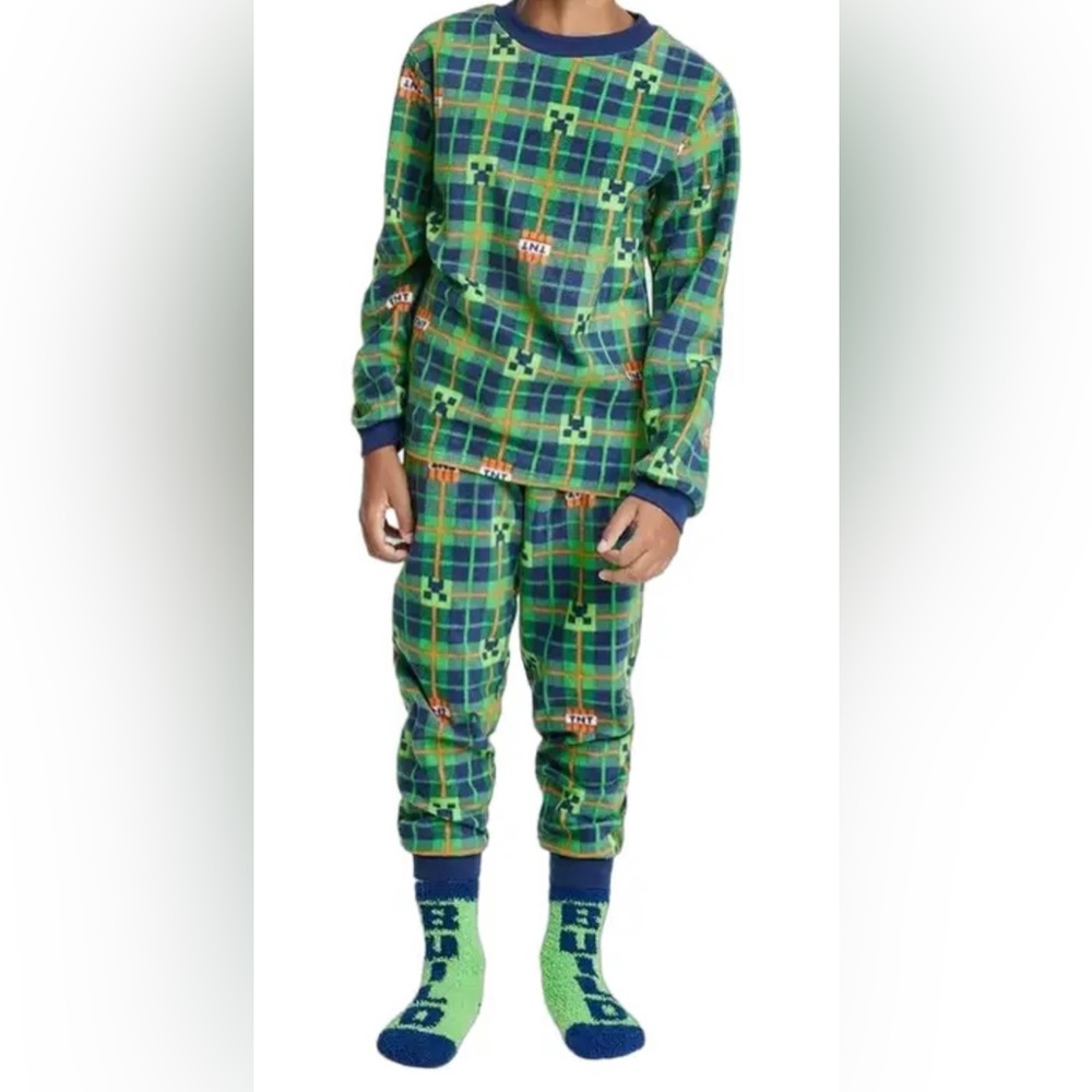 Minecraft 3 piece Pajama PJ Set size M 8/10